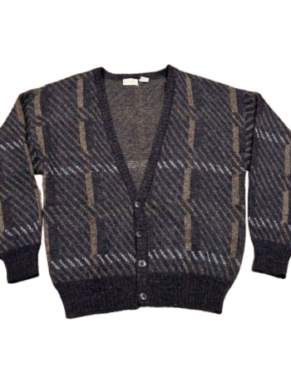 VTG 90s Boundary Waters Cardigan Sweater Mens L Eclectic Grandpa Dark Academia